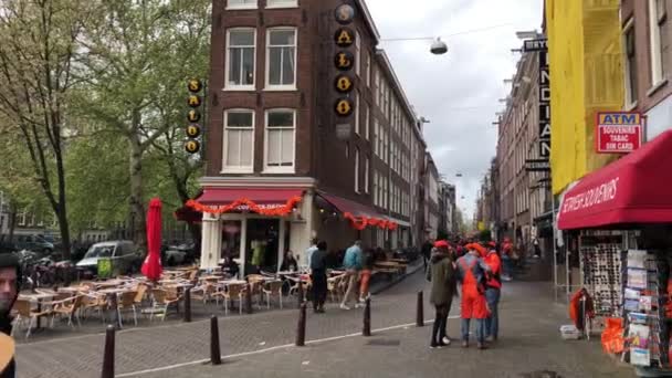 Amsterdam Hollandia 2019 Április City Street People — Stock videók