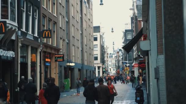 Міська Вулиця Амстердама Нідерланди — стокове відео