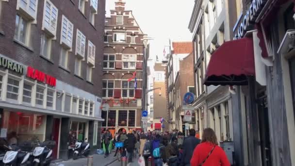 Amsterdam เนเธอร แลนด เมษายน 2019 งชนของว นเฉล มฉลองน องเท ยวประจ — วีดีโอสต็อก