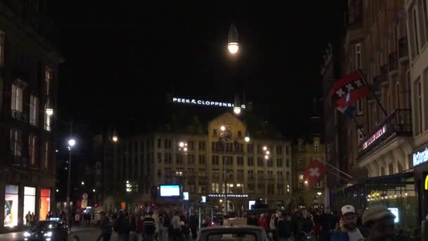 Amsterdam Netherlands April 2019 Big Group People Walking Center Amsterdam — Stock Video