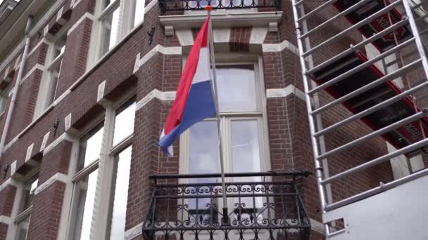 Amsterdam Κατω Χωρεσ Απριλιου 2019 Εθνική Σημαία Του Βασιλείου Της — Αρχείο Βίντεο