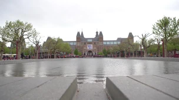 Amsterdam Pays Bas Avril 2019 Façade Célèbre Rijksmuseum Dans Centre — Video