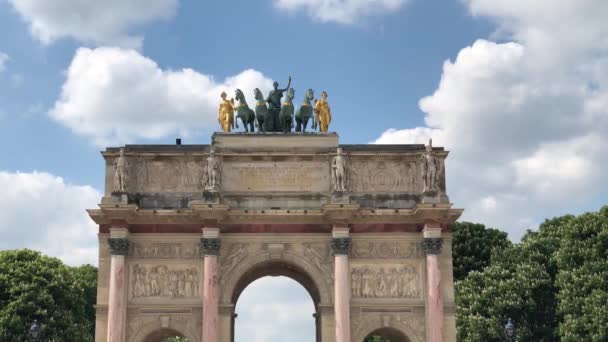 Parijs Frankrijk April 2019 Triomfboog Het Centrum Van Parijs Een — Stockvideo