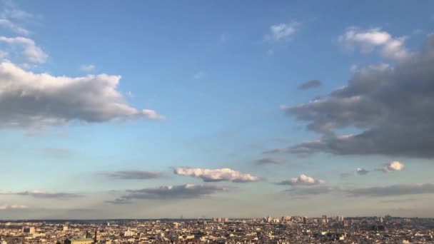 Париж Франция Апреля 2019 Панорамная Панорама Парижа Красивый Закат Париже — стоковое видео