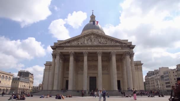法国巴黎 2019年4月30日 万神殿位于巴黎拉丁区 由雅克 热尔曼 苏夫洛特于1765年建造 新古典主义中设计的著名马索勒姆 法国著名的宗教地标之一 — 图库视频影像