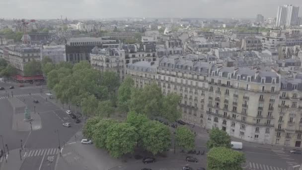 Párizs Franciaország Április 2019 Antenna Drone Felvétel Közepén Paris Video — Stock videók