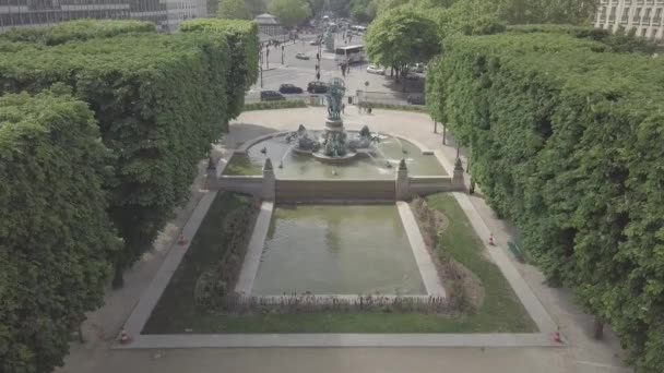 Paris France Avril 2019 Drone Aérien Fontaine Des Quatre Parties — Video