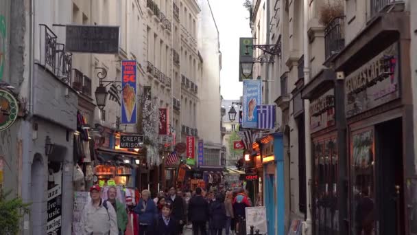 Paris France Abril 2019 Grupo Turistas Todo Mundo Viajam Para — Vídeo de Stock