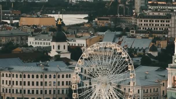 Kyjev Ukrajina Okres Podil Kyjevském Centru Nádherná Panoramatický Kraj Při — Stock video