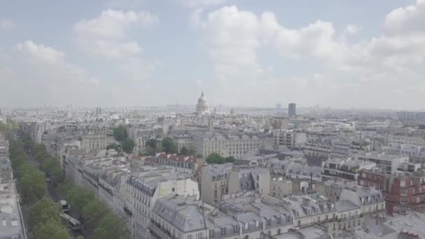 Париж Франция Апреля 2019 Снимок Центра Парижа Беспилотника Воздуха Видеосъемка — стоковое видео