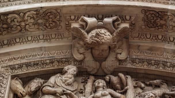 Hermoso Duomo Milano Primer Plano Esculturas Piedra Mármol Blanco Estatuas — Vídeo de stock