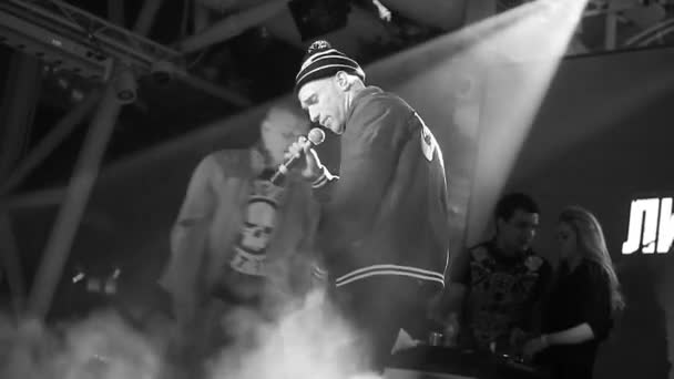 Moscow February 2015 Hip Hop Music Concert Korston Night Club — Stock Video