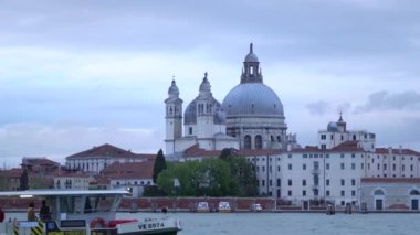 VENICE,ITALY-4 MAY,2019:Beautiful venetian catholic temple.Basilica di Santa Maria Della Salute is Roman Catholic church & minor basilica located at Punta della Dogana in Dorsoduro sestiere of Venezia