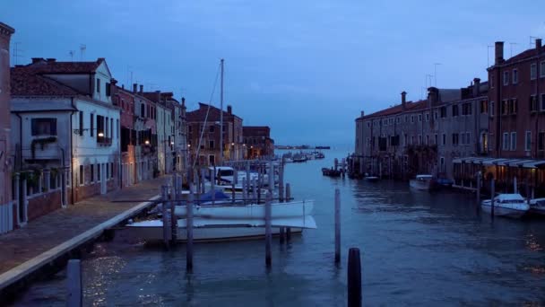 Venedig Italien Mai 2019 Motorboote Großen Kanal Von Venedig Blauer — Stockvideo
