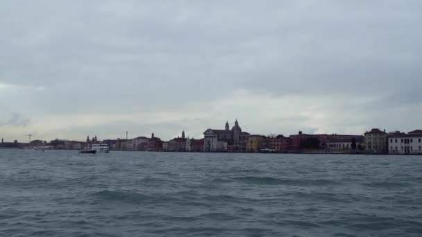 Wenecja Włochy Maja 2019 Nagranie Panoramy Laguny Weneckiej Miasta Metropolitalnego — Wideo stockowe