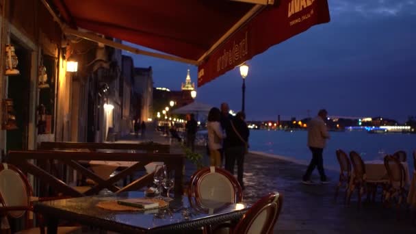 Venice Italy May 2019 Street Restaurant Venezia Traditional Italian Food — Stock Video