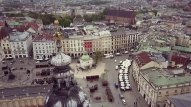 Güzel Krakow şehrinin hava manzarası, Polonya