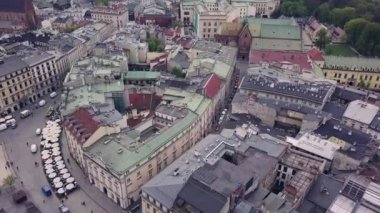 Güzel Krakow şehrinin hava manzarası, Polonya