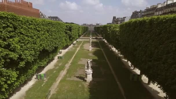 Παρισι Γαλλια Απριλιου 2019 Αεροπλάνο Drone Του Fontaine Des Quatre — Αρχείο Βίντεο