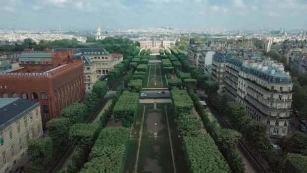 Paris France April 2019 Aerial Drone Video Marco Polo Garden — Stock Video