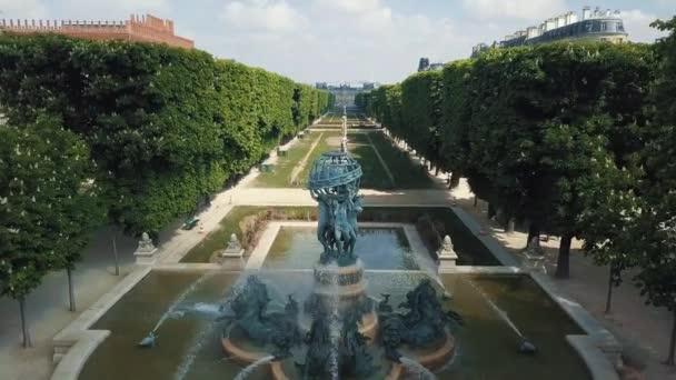 Paris Frankreich April 2019 Drohnenaufnahmen Der Fontaine Des Quatre Parties — Stockvideo