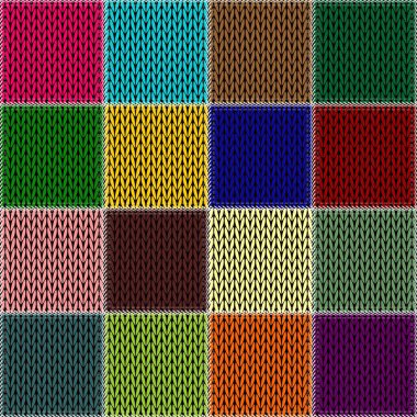 Örme patchwork arka plan illüstrasyon 