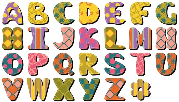 Alphabet Scrapbook Sur Fond Blanc — Image vectorielle
