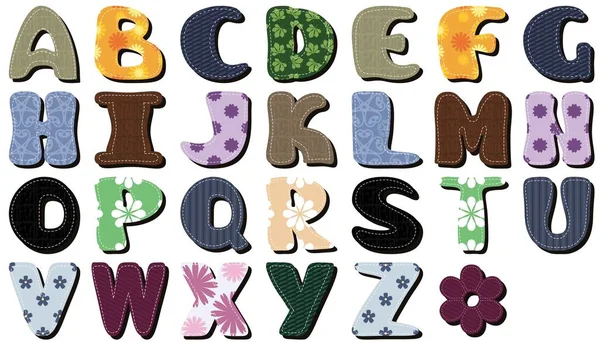 Alphabet Scrapbook Sur Fond Blanc — Image vectorielle