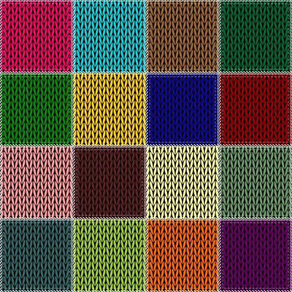 Knitted Patchwork Background Illustration — Stock Vector