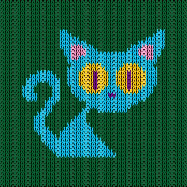 针织背景与猫 — 图库矢量图片