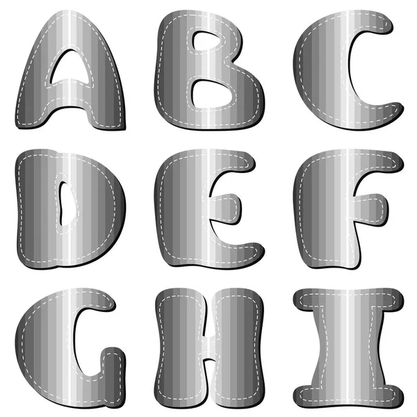 Scrapbook Alfabet Witte Achtergrond — Stockvector