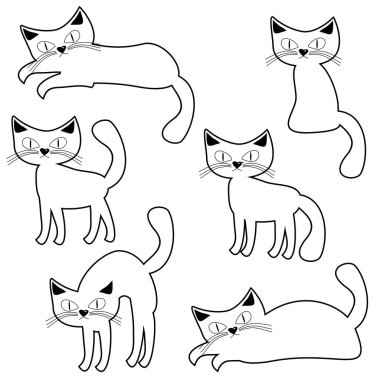 Beyaz arka plan üzerinde güzel kedi