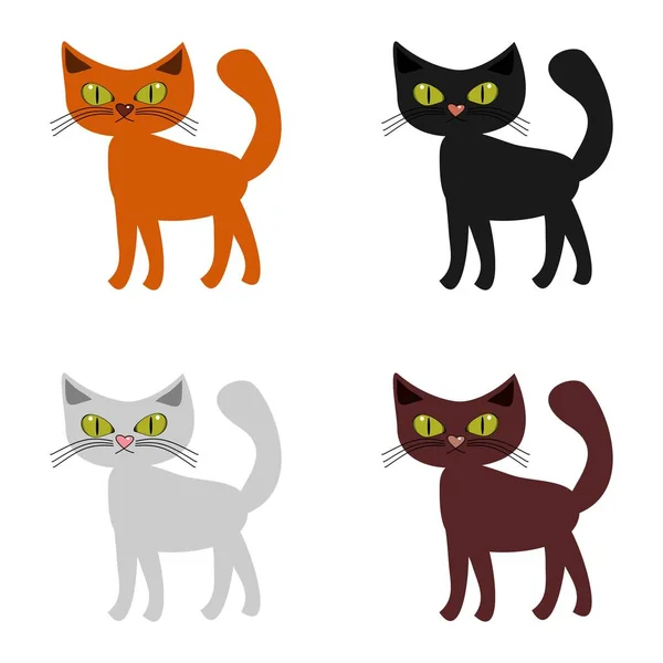 Beau Chat Sur Fond Blanc — Image vectorielle