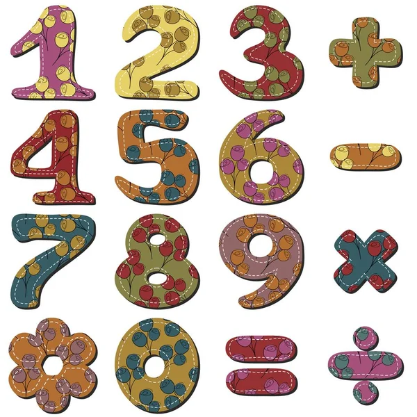 Scrapbook Numbers White Background — Stock Vector