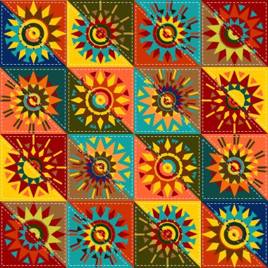 mandala etnik tarzı artalanla patchwork yorgan