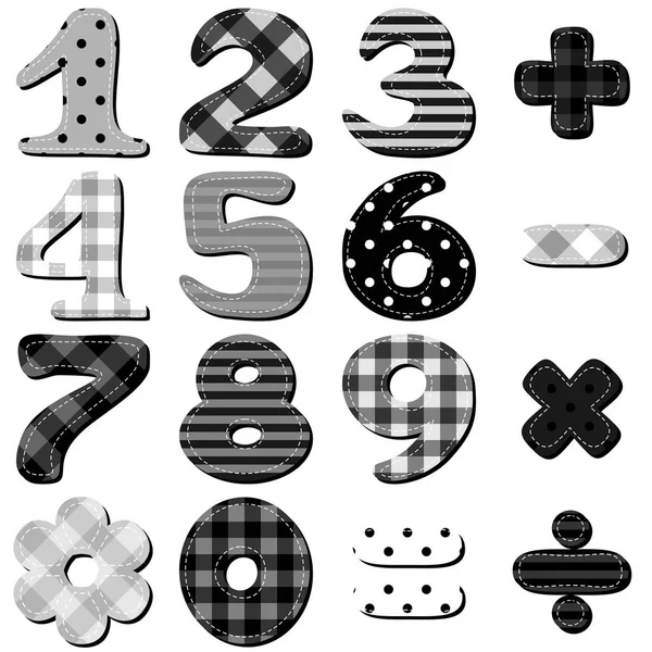 Scrapbook Numbers White Background — Stock Vector