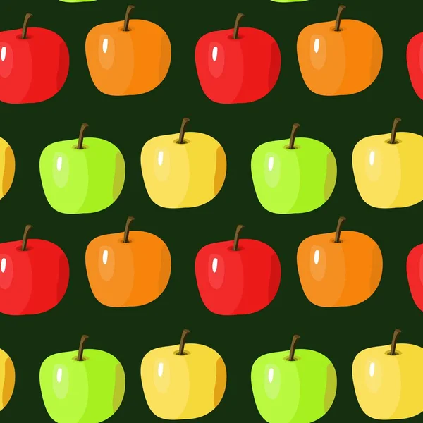 Patrón Sin Costuras Con Manzanas — Archivo Imágenes Vectoriales