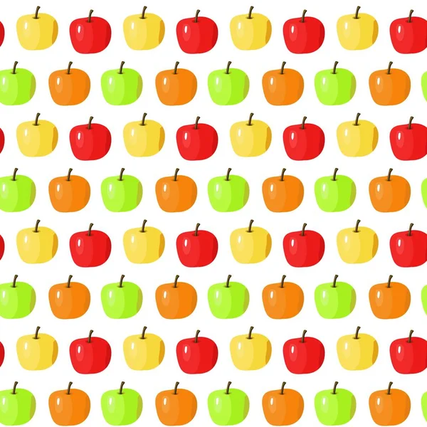 Nahtloses Muster Mit Äpfeln — Stockvektor