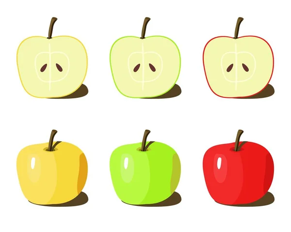 Apples White Background — Stock Vector