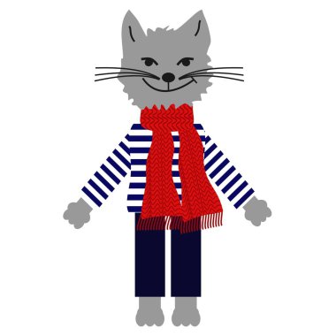 Beyaz arka planda güzel bir kedi