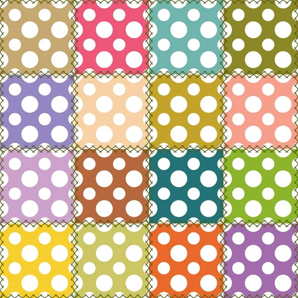 Patchwork Background Different Patterns — Stock Vector