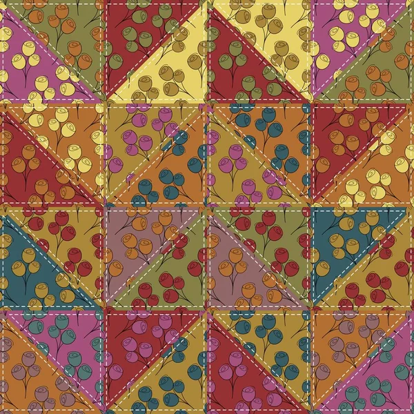 Patchwork Achtergrond Met Verschillende Patronen — Stockvector