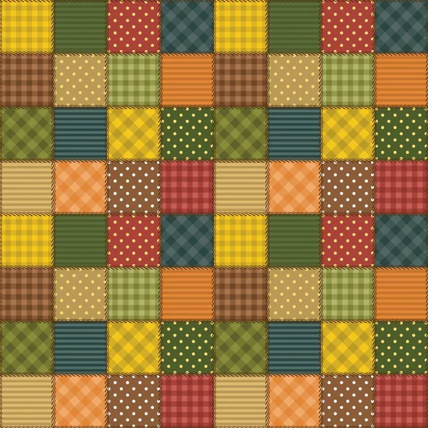 Fondo Patchwork Con Diferentes Patrones — Archivo Imágenes Vectoriales