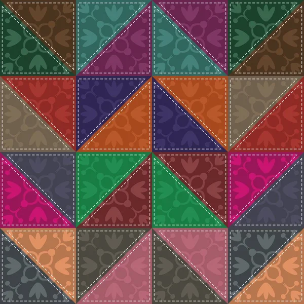 Fondo Patchwork Con Diferentes Patrones — Vector de stock