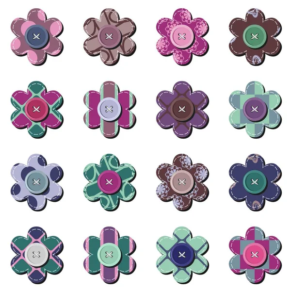 Scrapbook Flowers White Background — Stock Vector