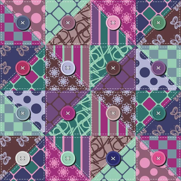 Patchwork Background Different Patterns — Stock Vector