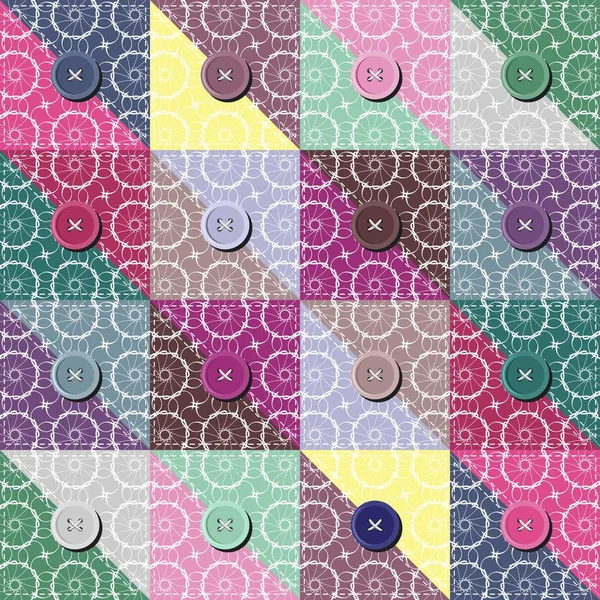 Patchwork Hintergrund Mit Unterschiedlichen Mustern — Stockvektor