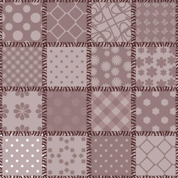 Patchwork Background Different Patterns — Stock Vector