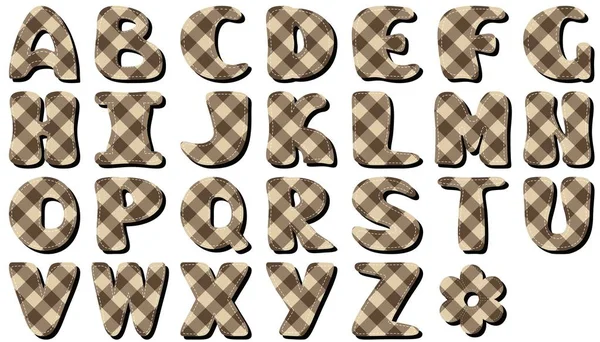 Verschiedenes Textil Sammelalbum Alphabet Auf Weißem Hintergrund — Stockvektor