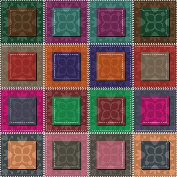 Fundo Patchwork Com Padrões Diferentes —  Vetores de Stock